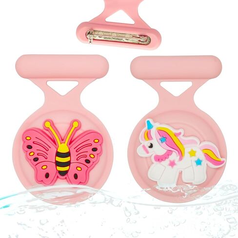 for Airtag Holder Cute for Kids Waterproof, 2 Pack Airtag Case Cover with Pin Brooch for Girls (Unicorn Mermaid) in Kuwait