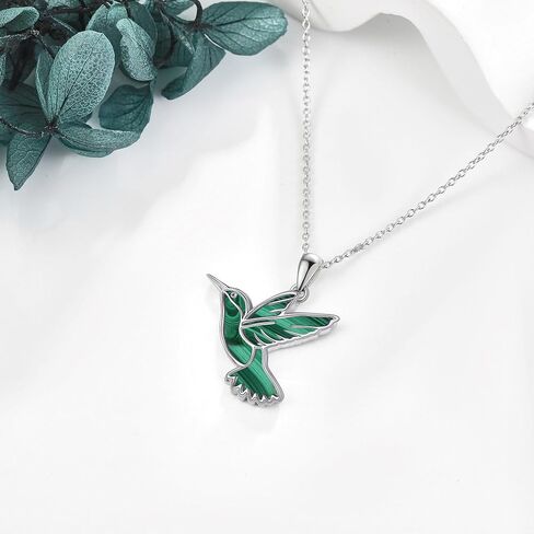 AXOMY Hummingbird Necklaces Abalone Shell 925 Sterling Silver Humming Bird Pendant Necklace Hummingbird Jewelry Gifts for Women Girls Mom Hummingbirds Lovers in Saudi Arabia