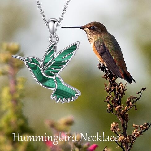 AXOMY Hummingbird Necklaces Abalone Shell 925 Sterling Silver Humming Bird Pendant Necklace Hummingbird Jewelry Gifts for Women Girls Mom Hummingbirds Lovers in Saudi Arabia
