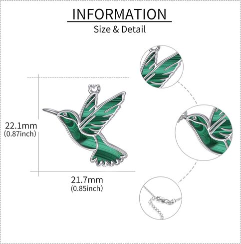 AXOMY Hummingbird Necklaces Abalone Shell 925 Sterling Silver Humming Bird Pendant Necklace Hummingbird Jewelry Gifts for Women Girls Mom Hummingbirds Lovers in Saudi Arabia