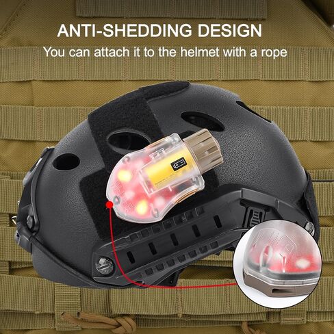 Tactical Helmet Light, Military Signal Light with Optional 5 Modes IR & Visible LED IFF Helmet Strobe for Outdoor Fast Rescue Adventure Light (DE-RED) in Kuwait