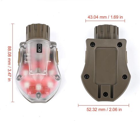 Tactical Helmet Light, Military Signal Light with Optional 5 Modes IR & Visible LED IFF Helmet Strobe for Outdoor Fast Rescue Adventure Light (DE-RED) in Kuwait