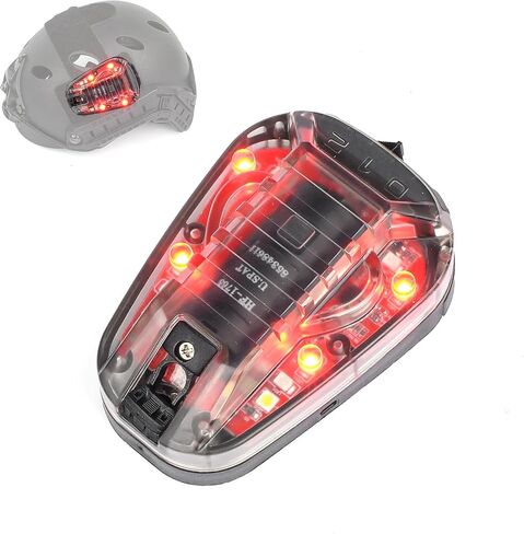 Tactical Helmet Light, Military Signal Light with Optional 5 Modes IR & Visible LED IFF Helmet Strobe for Outdoor Fast Rescue Adventure Light (DE-RED) in Kuwait