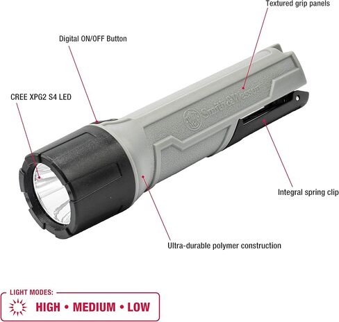 Smith & Wesson Night Guard Pro Series Flashlights with 3 Modes, Spring Clip, Waterproof Construction and Memory Retention for Survival, Hunting and Outdoor in Saudi Arabia