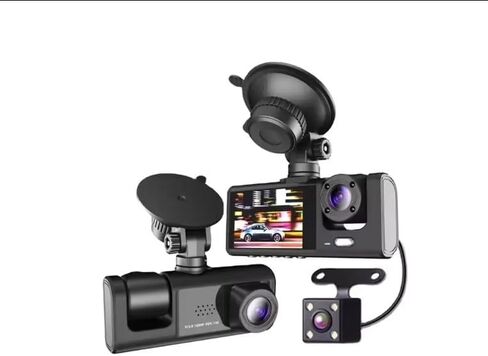 Dash Camera Front, Rear and Interior HD, Parking Assist, Night Vision, Loop Recording, Multi-Language Support, WiFi, 130° Wide-Angle in Saudi Arabia