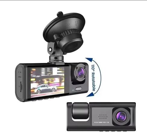 Dash Camera Front, Rear and Interior HD, Parking Assist, Night Vision, Loop Recording, Multi-Language Support, WiFi, 130° Wide-Angle in Saudi Arabia