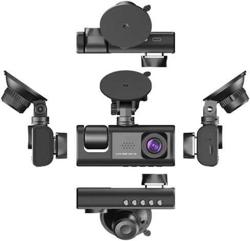 Dash Camera Front, Rear and Interior HD, Parking Assist, Night Vision, Loop Recording, Multi-Language Support, WiFi, 130° Wide-Angle in Saudi Arabia