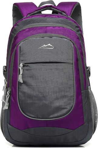ProEtrade Backpack Bookbag for College Sturdy Travel Business Hiking Fit Laptop Up to 15.6 Inch Multi Compartment Gifts for Men Women Night Light Reflective (Purple A) in Saudi Arabia