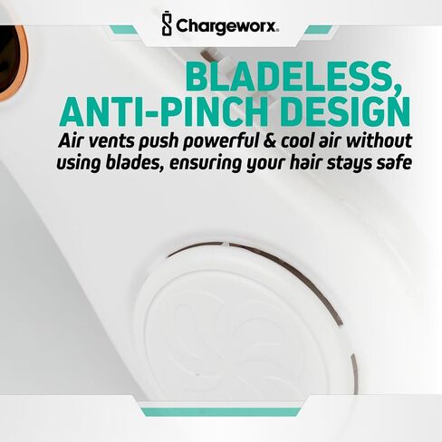Portable Neck Fan Rechargeable USB, 5 Adjustable Modes, 4000 mAh Battery, 4-6 Hour Battery, Bladeless Fan Design, LCD Screen, Super Quiet Fan, 360° Coverage (White) in Saudi Arabia