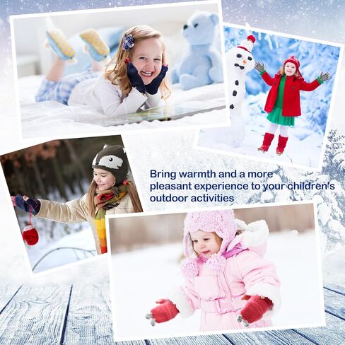 3 Pairs Kids Fingerless Gloves Winter Mittens Convertible Flip Top Warm Gloves for 7-12 Toddler in Kuwait