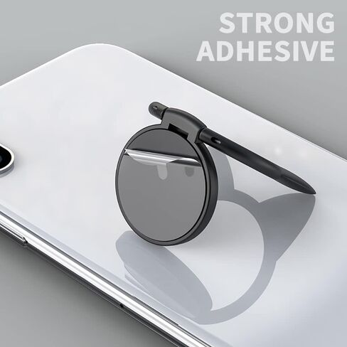 حامل حلقي للهاتف الخلوي من Cat، قبضة إصبع معدنية رفيعة للغاية تدور 360 درجة وحامل هاتف عالمي قابل للطي 180 درجة لحامل السيارة المغناطيسي متوافق مع جميع الهواتف الذكية (أسود لطيف) in Kuwait