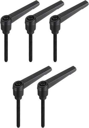 uxcell M6 x 20mm Handle Adjustable Clamping Lever Thread Push Button Ratchet Male Threaded Stud Knobs Locking Rotating Screw Handles Quick Release Bolt Black 5pcs in Kuwait