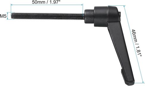 uxcell M6 x 20mm Handle Adjustable Clamping Lever Thread Push Button Ratchet Male Threaded Stud Knobs Locking Rotating Screw Handles Quick Release Bolt Black 5pcs in Kuwait