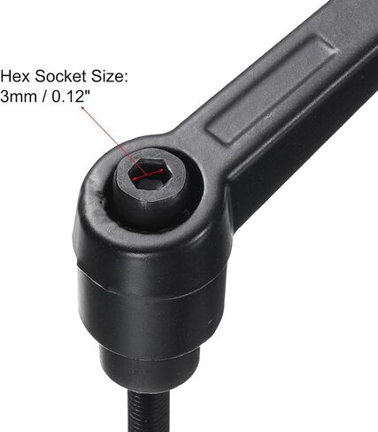 uxcell M6 x 20mm Handle Adjustable Clamping Lever Thread Push Button Ratchet Male Threaded Stud Knobs Locking Rotating Screw Handles Quick Release Bolt Black 5pcs in Kuwait