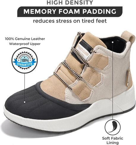 Project Cloud Waterproof Boots for Women - Memory Foam Winter Boots for Women, Non-Slip Snow Boots & Winter Shoes, Womens Boots Shoes Women Footwear - Women Boots Shoe Lace in Kuwait