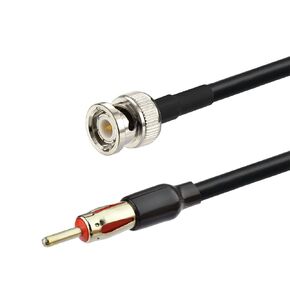 Eightwood BNC Male to DIN AM/FM Male Plug Extension Lead 12 inches Coax RG58 for Car Radio Antenna Scanner
