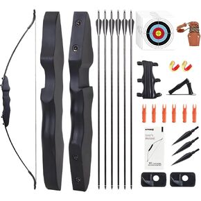 SOPOGER Recurve Bow and Arrow Set - Archery Takedown Recurve Bow Set for Adult Beginners Target Practice 30lbs 40lbs Right Handed Longbow Outdoor Backyard Hunting Shooting Training Kit