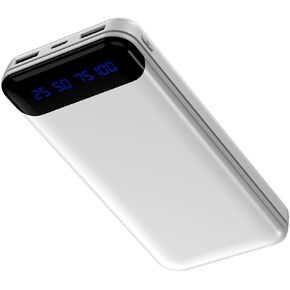 Portable Charger 16000mAh 5V/3A Power Bank, LED Display High Speed Power Bank Compatible with Most Electronic Devices on The Market (1 Pack, White)