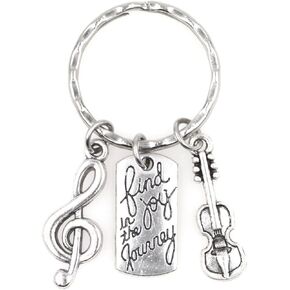 Find Joy in the Journey Graduate Retirement Moving Promotion House Teacher Director Coach Inspirational Quote Parting Congrats Accomplishment Gratitude Gift Treble Clef Cello Violin Keychain 113M