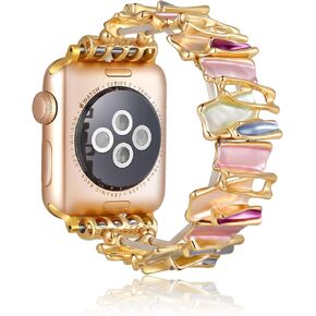 Stretchy Bracelet Bands Compatible with Apple Watch 38mm 40mm 41mm 42mm 44mm 49mm, Jimbird Elastics Jewelry Strap Compatible with Apple Watch SE Ultra iWatch Series 9/8/7/6/5/4/3/2/1 Vintage Elegant Style
