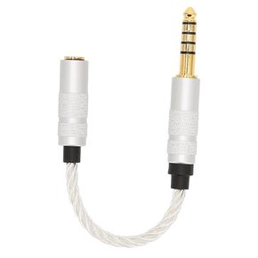 4.4mm Balanced to 3.5mm Headphone Adapter Cable, Silver Plated Copper Core Headphone Adapter Cable, Compatible with NW ZX507, MDR Z1R, 15cm Length, Silver White