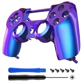 eXtremeRate Shadow Red Soft Touch Grip Front Housing Shell Faceplates Compatible with ps4 Controller JDM-001 JDM-011 JDM-020 - Controller NOT Included