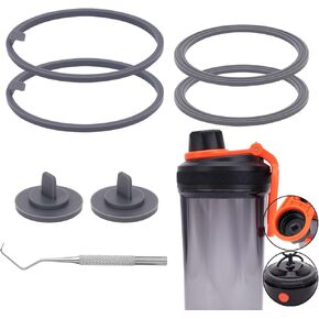7PCS Gasket Replacement for VOLTRX Electric Protein Shaker Bottle, Shaker Bottle Gasket Silicone Sealing Ring Seal Parts Replacement,Compatible with VOLTRX USB Rechargeable Mixer Cup 24OZ