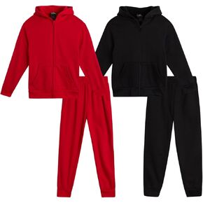 Boy's Jogset - 4 Piece Soft Fleece Zip Up Hoodie and Boys Jogger Pants - Athletic Boys' Clothing Sets (2T-7)