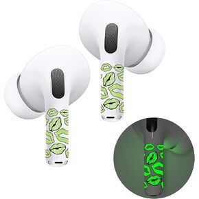 ROCKMAX for AirPods Pro Skin, Smiley Face Sticker Wraps for Earbuds Pro 2 Case Cover and Glowing Halloween AirPod Pro Case, Custom Accessories for AirPods Pro 2nd Generation as Boys and Girls Gift