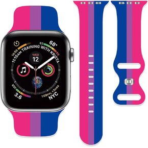 Sport Strap Compatible with Apple Watch Band 38mm 40mm 41mm 42mm 44mm 45mm 46mm 49mm Men Women,Adjustable Soft Silicone Wristbands for iWatch Ultra Series 10 9 8 7 6 5 4 3 2 1 SE