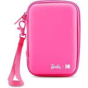 Kodak x Barbie EVA Case with Removable Strap, Built-in Mesh Pocket (Pink) Compatible w/Kodak x Barbie Printomatic or Step Slim Photo Printer