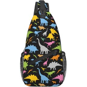 Dinosaur Sling Backpack Chest Bag Crossbody Shoulder Bag Gym Cycling Travel Hiking Daypack For Men Women