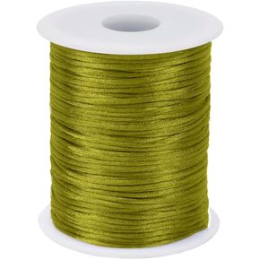 2.5 mm x 110 Yards Nylon Satin Cord Beading Braided Thread String for Chinese Knotting Rattail Macrame Bracelets Necklaces Jewelry Making (Black)