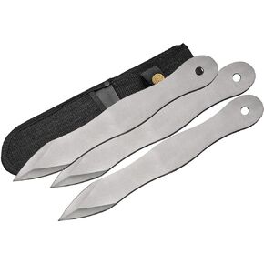 Szco Supplies Throwing Spikes, 10" Stainless Steel No Spin Throwing Set with Nylon Belt Sheath