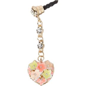 رائعتين كريستال زهرة القلب الحب الهاتف الخليوي مكافحة الغبار المكونات سحر لفون الروبوت 3.5mm Earjack IP399-B in Kuwait