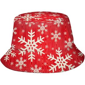 LONEA Snowflake Bucket Hat Funny Fisherman Print Beach Packable Outdoor Travel Christmas Snowflake-9