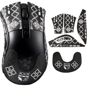 immoenuc Mouse Grip Tape Sticker for Razer Deathadder V2 / V2 Pro Mouse Anti Slip Skin Self-Adhesive,Pre-Cut,Sweat-Resistant Game Mouse Accessories(Printing Pattern)