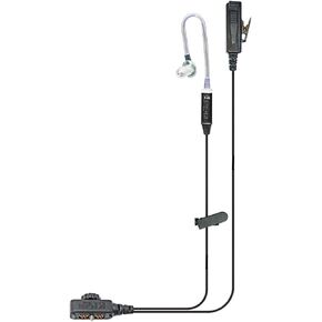 Klein Electronics Surveillance Earpiece with PTT Button & in-Line Noise Reducing Mic, Compatible with Sonim XP5s, XP5plus, XP8, & XP10, 2 Wire Headset with Transparent Acoustic Tube