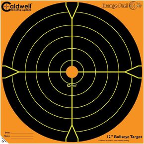 Caldwell Orange Peel Bullseye Targets with Flake Off Material, Strong Adhesive and Multiple Sizes for Outdoor, Range, Shooting and Hunting
