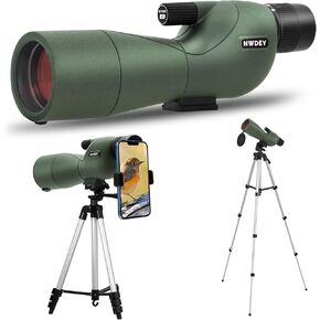 25-75X60 Spotting Scope with 50in Tripod, Spotting Scopes for Target Shooting, Hunting, Birding. Low Light Vision, Phone Adapter, Carry Bag, BAK4 Prism, FMC Lens, Waterproof (ArmyGreen)