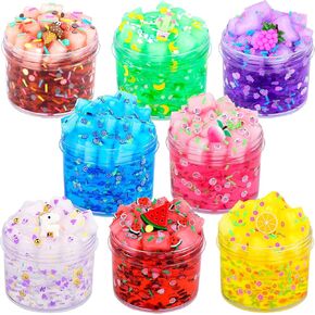 54 Pack Mini Butter Slime Kit for Girls Boys, Scented Fruit Party Favors, Soft and Non-Sticky, Stress Relief Putty Toys Kids，Educational