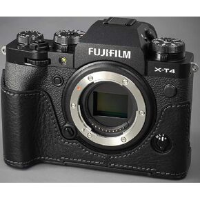 LIM'S Genuine Leather Camera Half Case Dovetail Plate for Fuji Fujifilm X-T4 Case Black