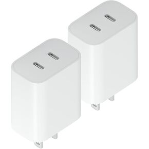 USB C Charger Block,2Pack Dual PD Port Type-C Fast Travel Charging Plug Power Adapter Compatible with iPhone 16 Pro Max/16 Pro/16 Plus/16/15/14/13/12/11/SE/XS/iPad/iWatch and More