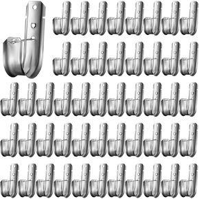 100 Pcs Cable Support, 2-Inch J Hooks Heavy Duty Galvanized Steel Cable Hook Wire Management J Hooks for Attaching Wall Mounting to Vertical Surfaces, Silver