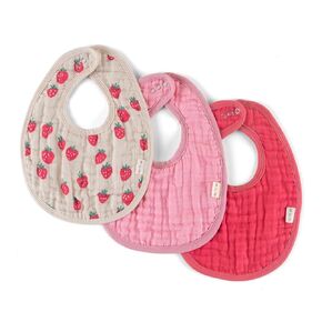 Itzy Ritzy Set of 3 Baby Bibs - Ultra-Soft Adjustable Infant & Toddler Bibs Made of Triple-Layer Cotton Muslin, Ideal For Drooling, Teething, & Eating - 3 Stylish, Coordinating Prints (Cow Print)