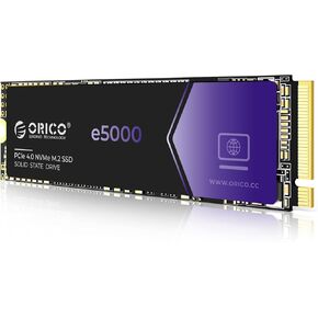 ORICO e5000 2TB M.2 NVMe SSD, PCIe Gen4x4 with 5200MB/s Read 4500MB/s Write, 3D QLC NAND Internal Solid State Drive SLC Dynamic Cache, Compatible with PS5 Desktop PC and Laptops