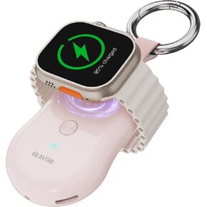 شاحن محمول BLAVOR لساعة Apple، ملحقات سلسلة مفاتيح للسفر لشاحن iWatch مغناطيسي لاسلكي، بنك طاقة 1000 مللي أمبير في الساعة متوافق مع Apple Watch Series 9/SE/8/7/6/5/4/3/2/1/UItra/Ultra 2 (وردي) in Kuwait