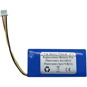 500mAh 3.7V Replacement Battery Compatible with Plantronic s Savi 8210, Savi W8210 Wireless Headset, 202555-01, 211425-01