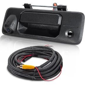 EWAY Tailgate Handle Backup Camera for 2014-2019 Toyota Tundra 2016-2020 Toyota Tacoma Tailgate Liftgate Latch Handle Reverse Rear View Back Up Camera w/Key Hole, Replaces# 69090-0C090, 69090-0C091