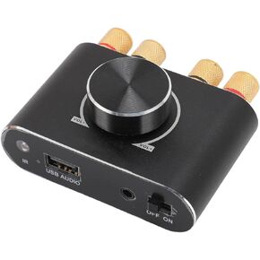 Mini Bluetooth 5.1 Power Amplifier, 2 Channel 20Wx2 Stereo HiFi Digital Audio Receiver, Portable Sound Speaker Amp with AUX USB Bluetooth Input & 12V 5A Power Supply
